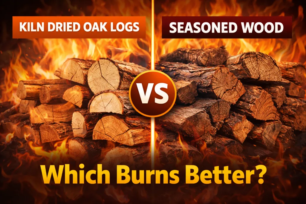 Which Option Burns Better kiln dried oak logs or seasoned wood
